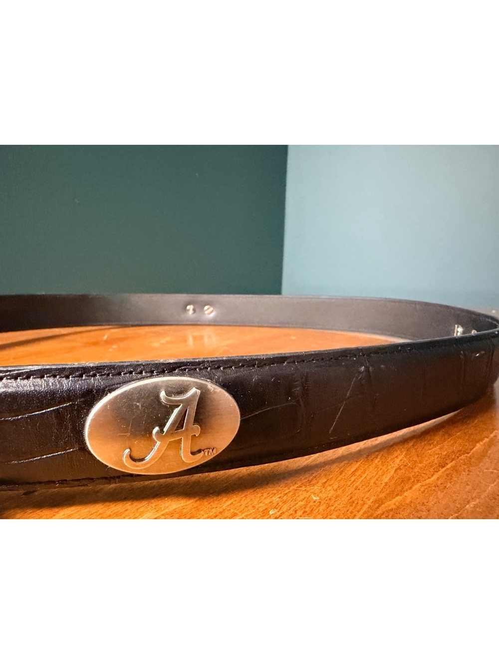 Zep-Pro Alabama Crimson Tide Croc Black Leather Concho Belt Size 44
